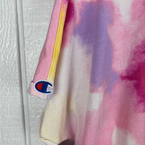 Champion Women's XL Colorful Tie-Dye Front Bow Tie Short Sleeve - Picture 9 of 12